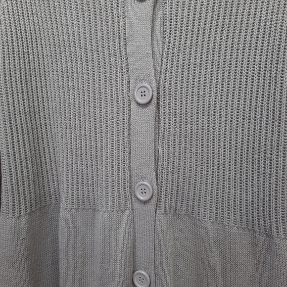 Woman Within Long Sleeve Womens Cable Knit Dress Cardigan Mock Neck Gray Size X1 - Picture 2 of 10
